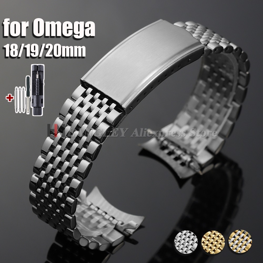 Omega Watch Speedmaster - Correa de reloj de acero inoxidable