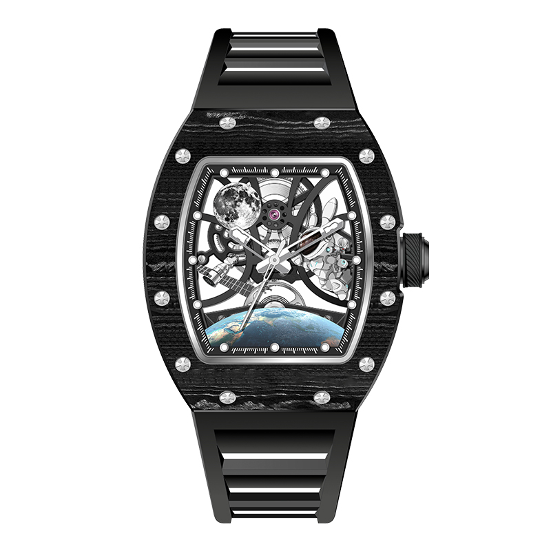 Luxury Watch Trading - Reloj Mecánico Barrel Hollow para Hombre,