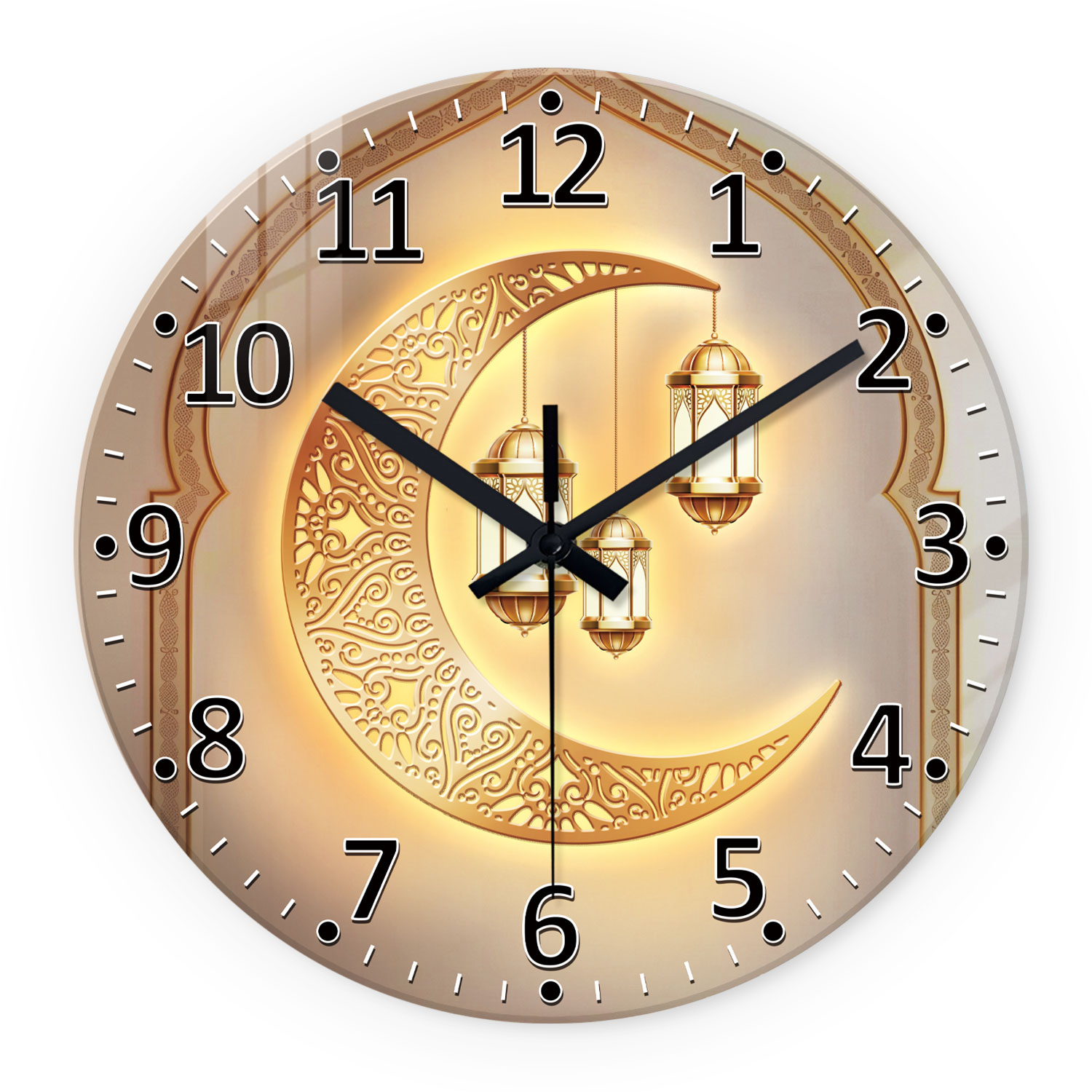 Luxury Watch Wall Clock - Una linterna de luna dorada de