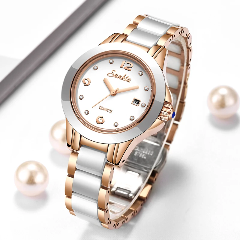 Luxury Watch For Women - Reloj Sunkta de cuarzo informal a