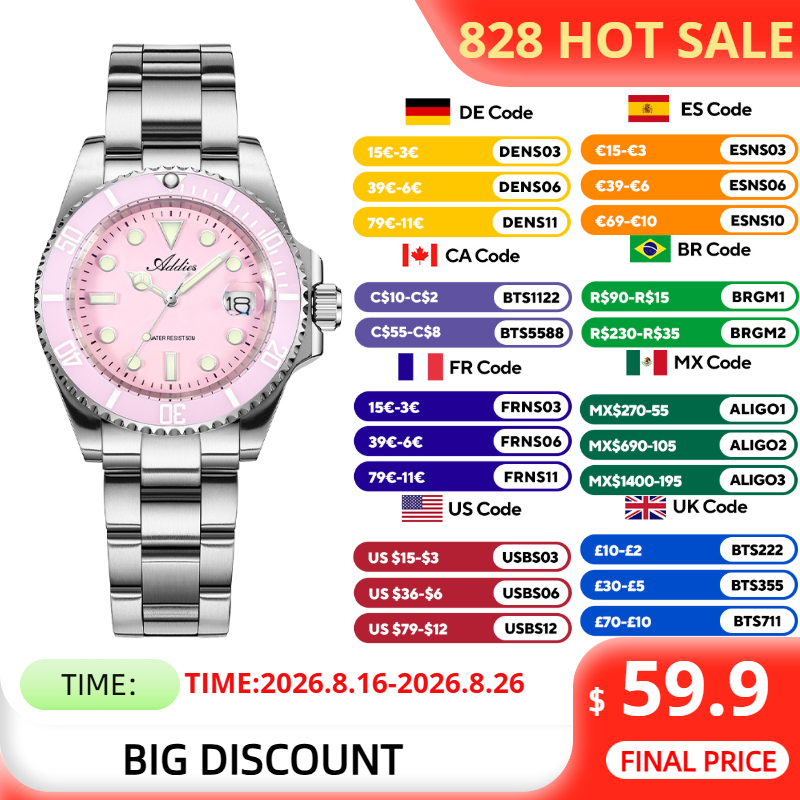 Luxury Watch Travel Case - Relojes ADDIES de 36mm y 50m