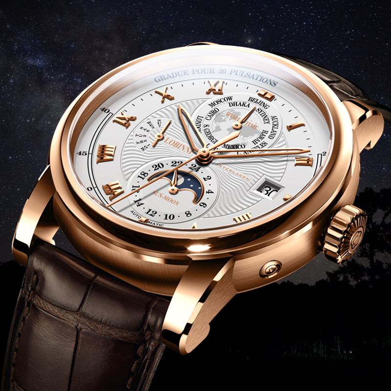 Luxury Watch Brands In World - LOBINNI-reloj mecánico automático para hombre, cronógrafo