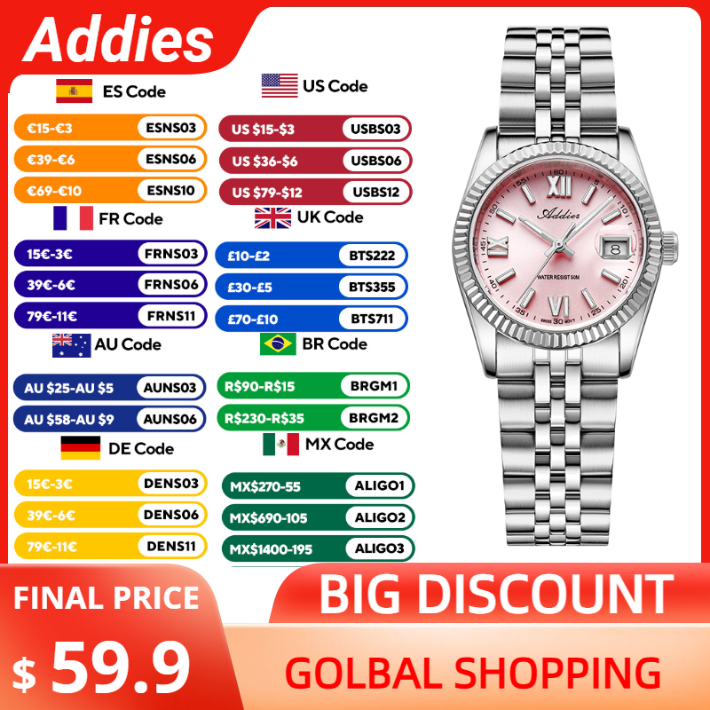 Luxury Watch Travel Case - Reloj Addies de lujo para mujer,