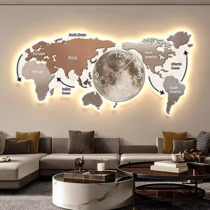 Luxury Watch Wall Clock - Reloj de Pared con Mapa del