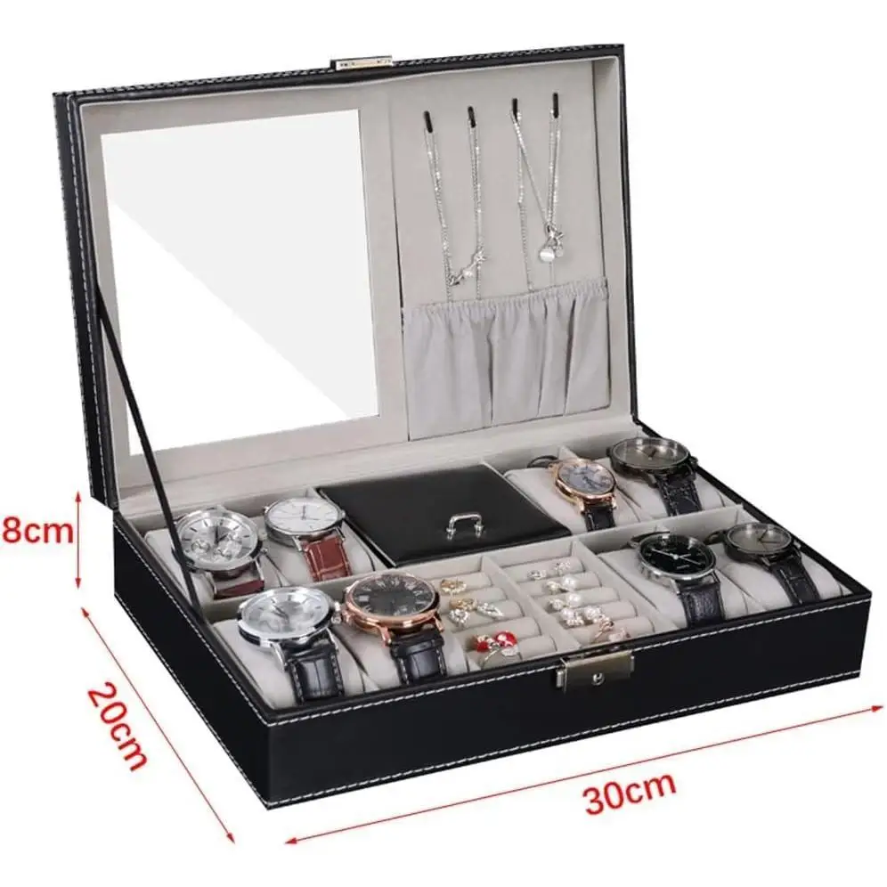Caja de joyería de cuero PU de - Luxury Watch E Jewellery reseña y precio