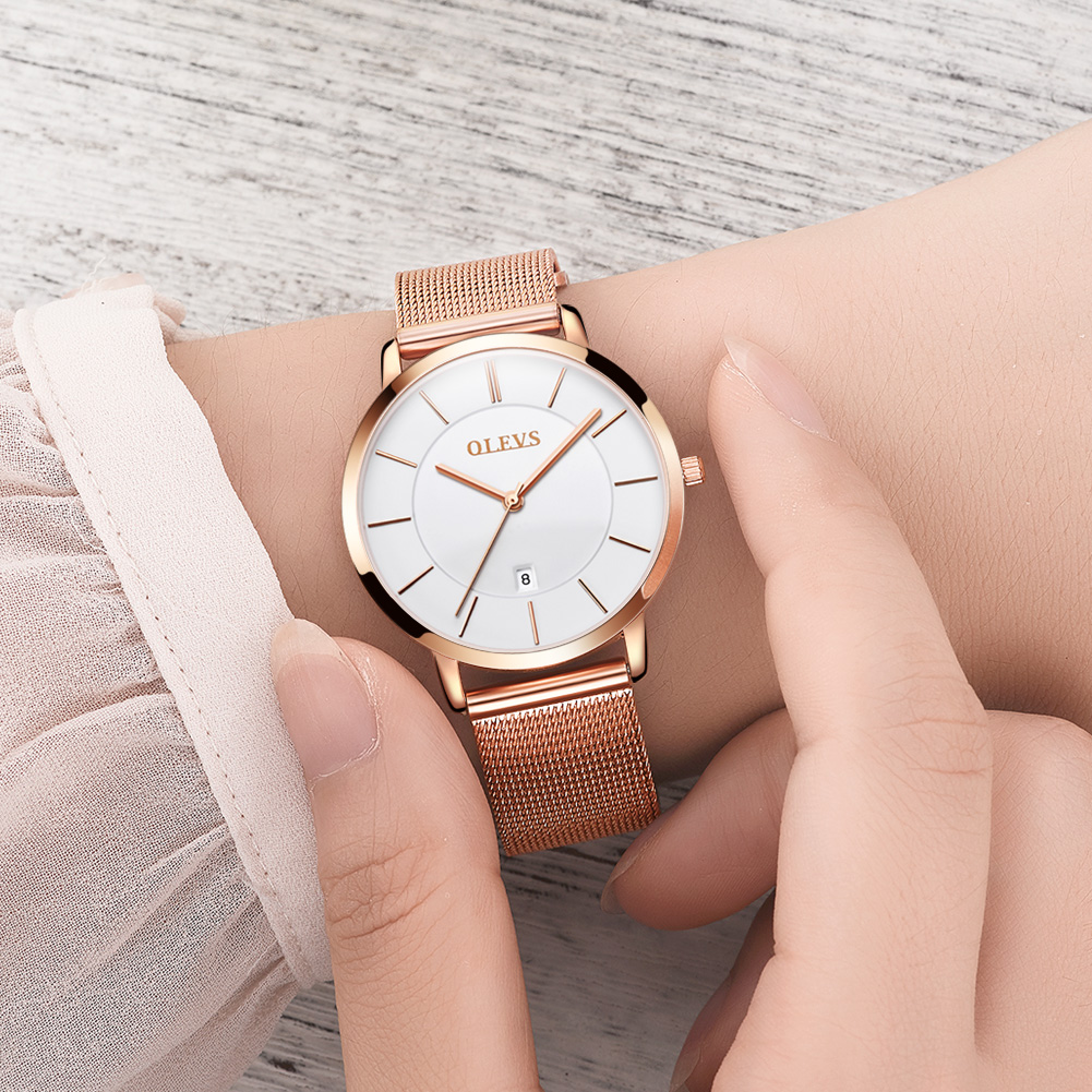 OLEVS-relojes de cuarzo para m - Luxury Watch Travel Case reseña y precio