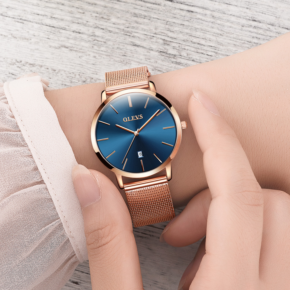OLEVS-relojes de cuarzo para m - Luxury Watch Travel Case reseña y precio