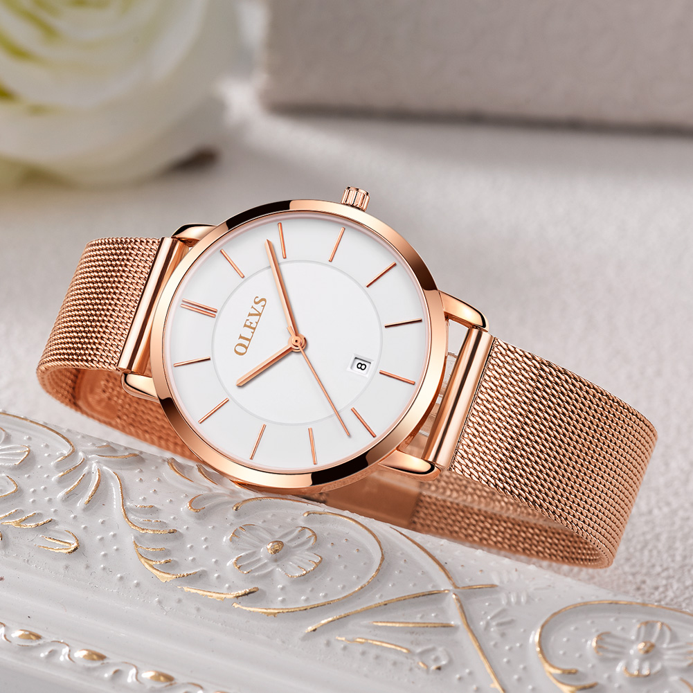 OLEVS-relojes de cuarzo para m - Luxury Watch Travel Case reseña y precio