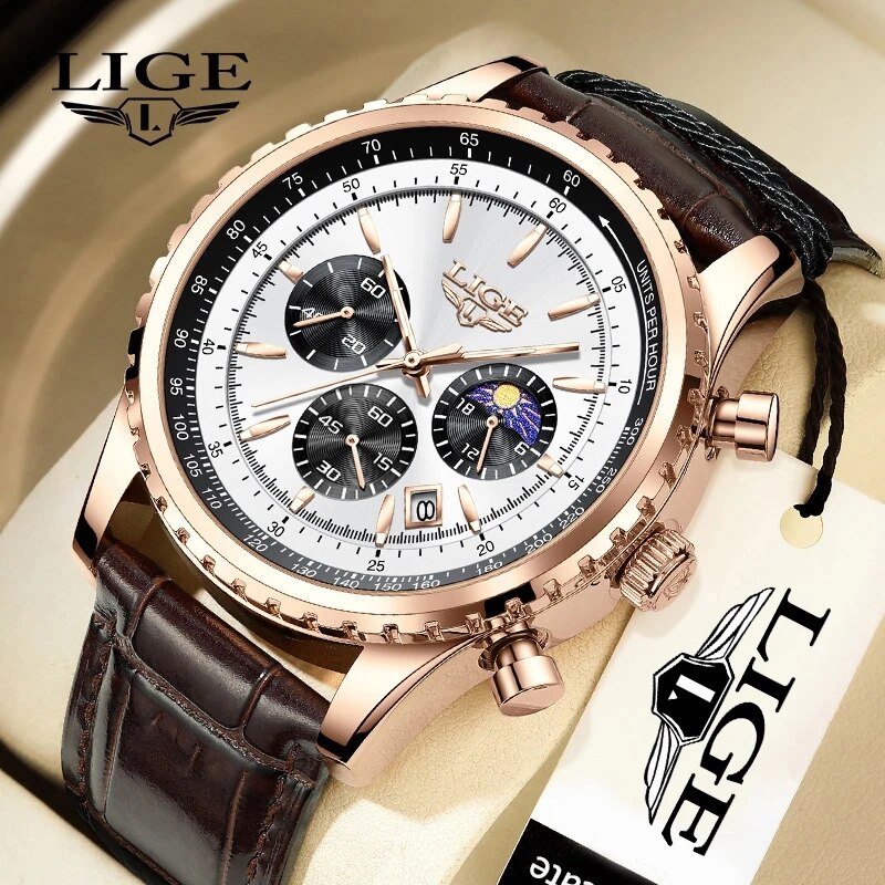 LIGE-reloj deportivo de lujo p - Luxury Watch Organizer For Men reseña y precio