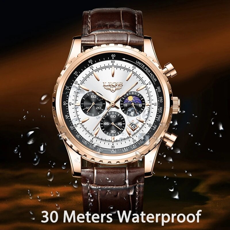 LIGE-reloj deportivo de lujo p - Luxury Watch Organizer For Men reseña y precio