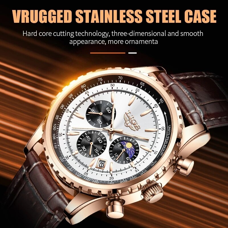 LIGE-reloj deportivo de lujo p - Luxury Watch Organizer For Men reseña y precio