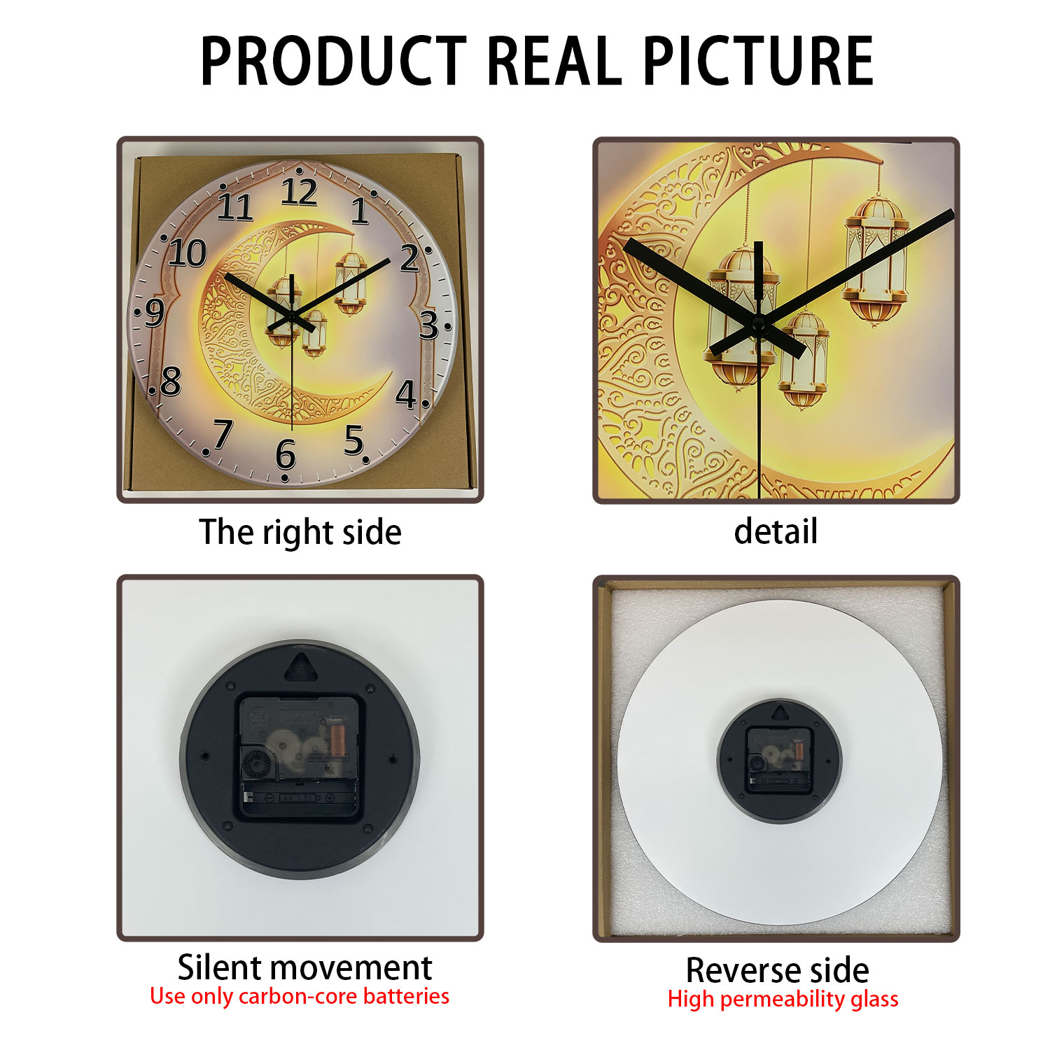 Una linterna de luna dorada de - Luxury Watch Wall Clock reseña y precio