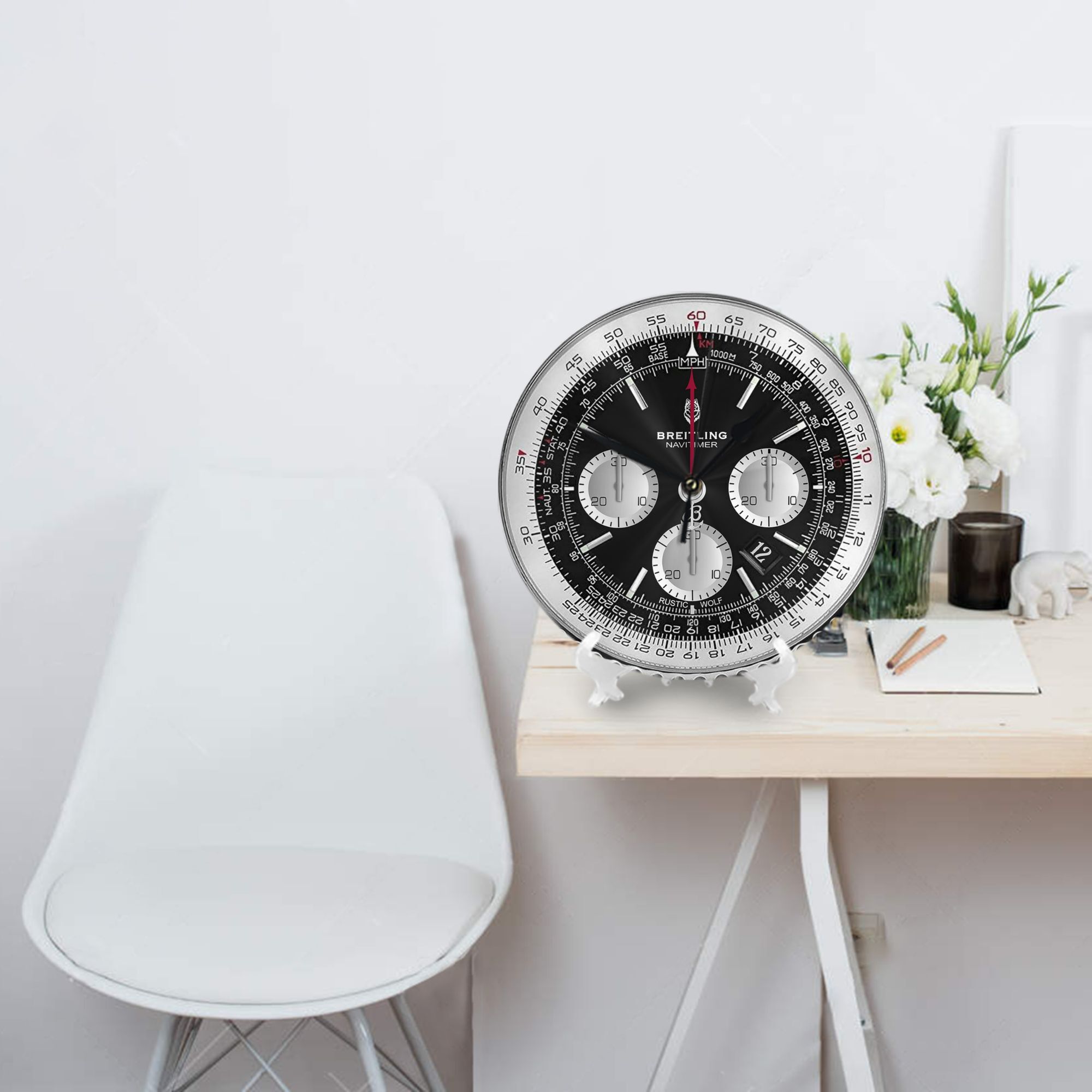 Reloj de lujo negro con esfera - Luxury Watch Wall Clock reseña y precio