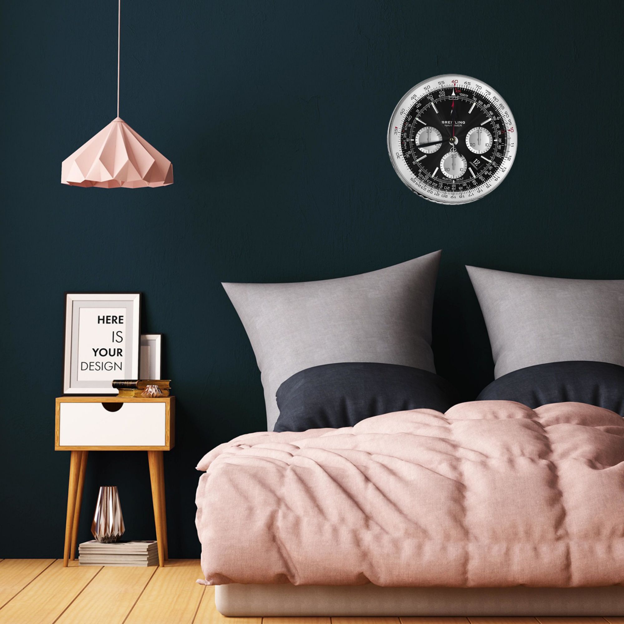 Reloj de lujo negro con esfera - Luxury Watch Wall Clock reseña y precio