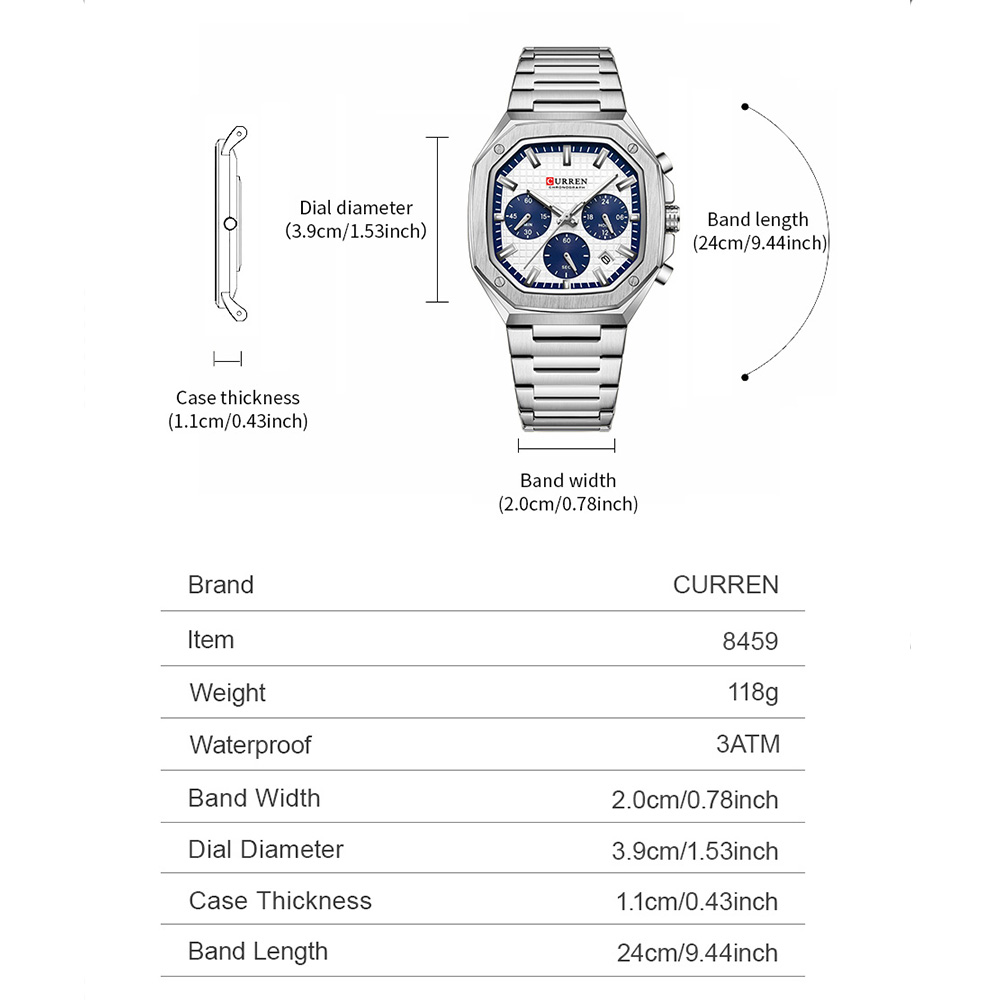 Reloj cronógrafo cuadrado de l - Luxury Watch Design reseña y precio